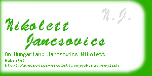 nikolett jancsovics business card